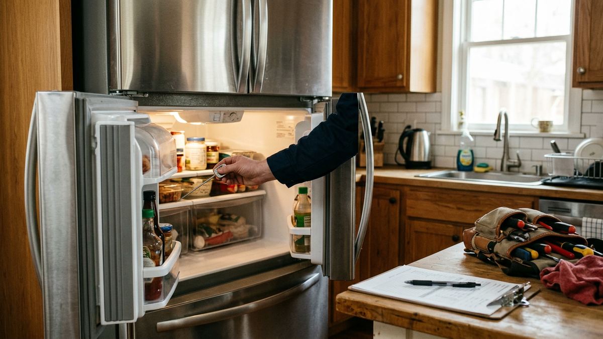 Technician diagnosing the appliance described in this guide