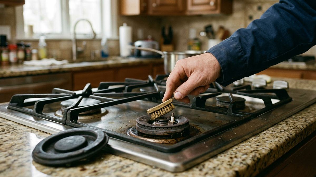 Technician diagnosing the appliance described in this guide